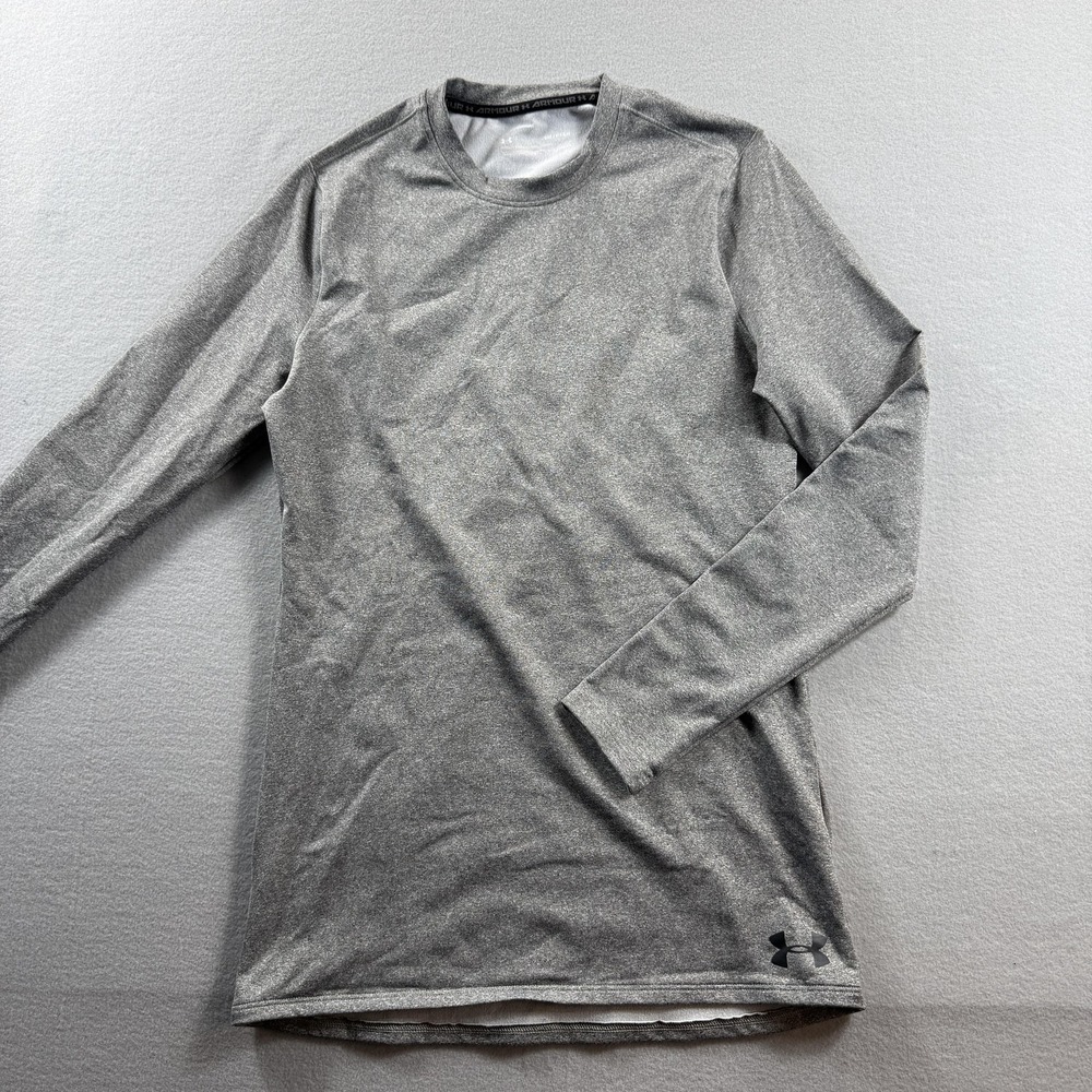 Under Armour Shirt‎ Mens Small Gray Long Sleeve Crew Neck Base Layer Athletic